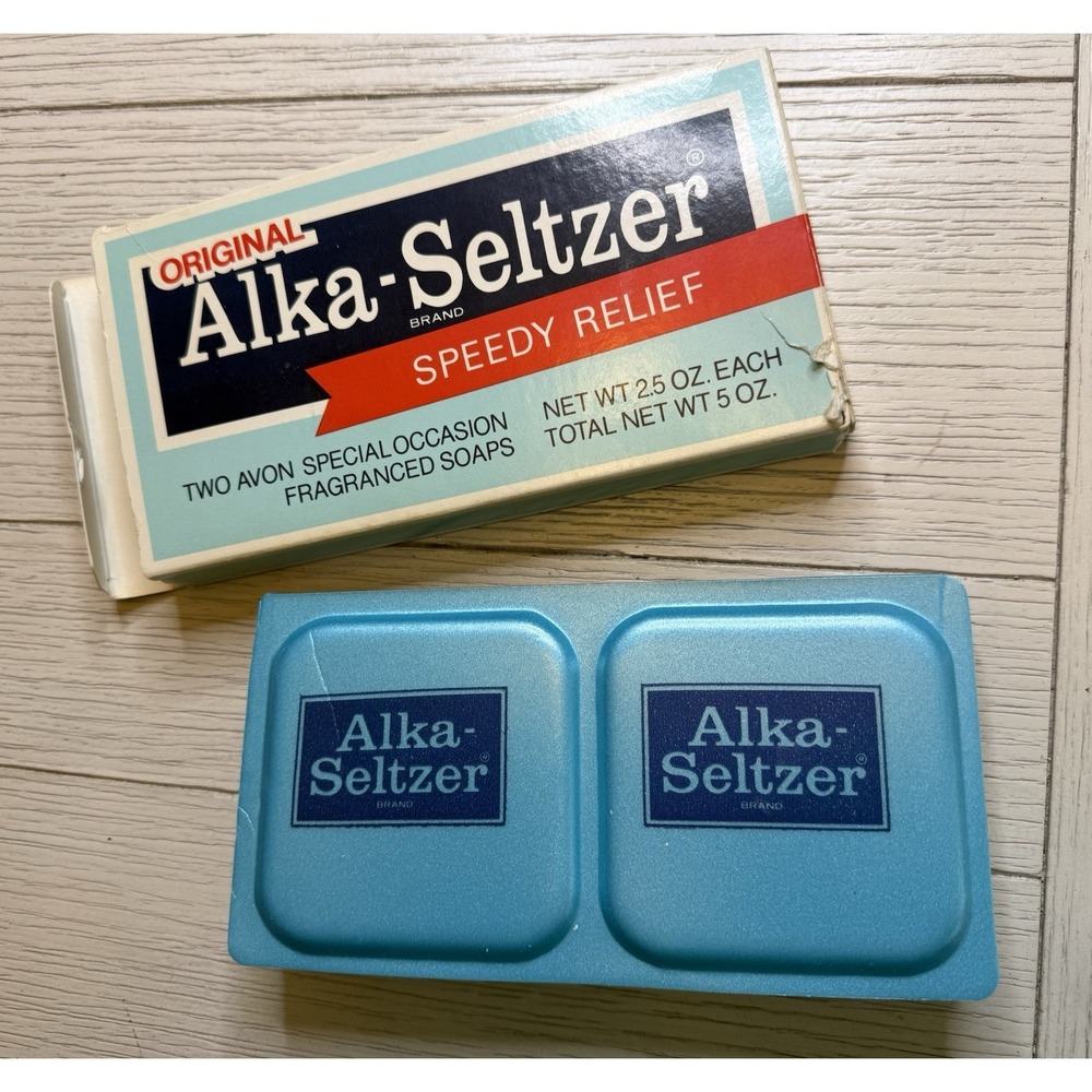 VTG Avon Alka Seltzer Speedy Relief 2‎ Fragranced Novelty Hand Soaps NEW 1960s